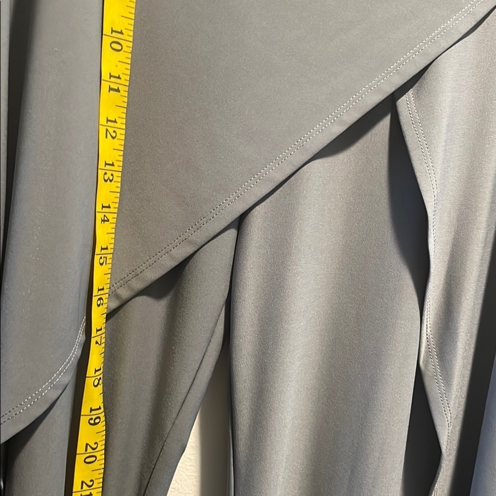 Focus by JJ Steel Gray Wrapped Asymmetrical Pull Up Draped Wide-Leg Pants - Picture 6 of 10